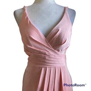 Long Pink Flattering Prom Dress With Straps US 6